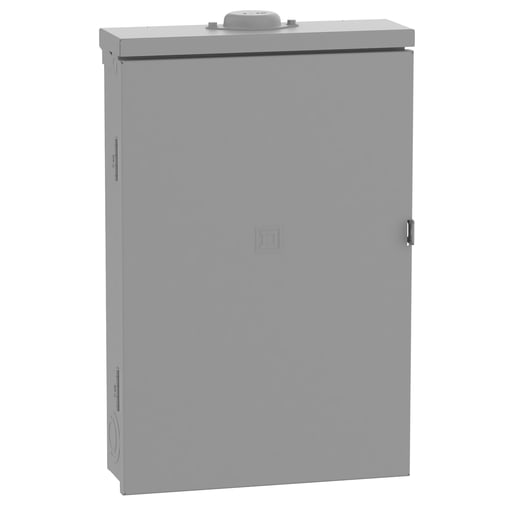Square-D / Schneider - Square D QO116M100PRB 100A 120/240V 1ø3W Convertible Main Breaker Load Center, Plug-On Neutral, 16 Spaces / 24 Circuits, NEMA-3R, Gray
