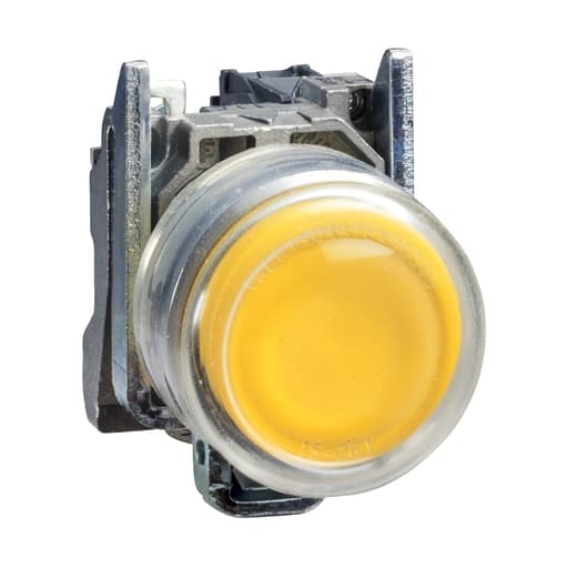 Square-D / Schneider - Square D XB4BP51 22 mm 600 VAC 1.2 Amp 1NO Yellow Round Momentary Flush Non-Illuminated Push Button