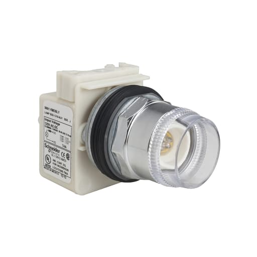 Square-D / Schneider - Square D 9001K2L1 30 mm Blue Body Metal Bezel Momentary Round Illuminated Push Button Operator