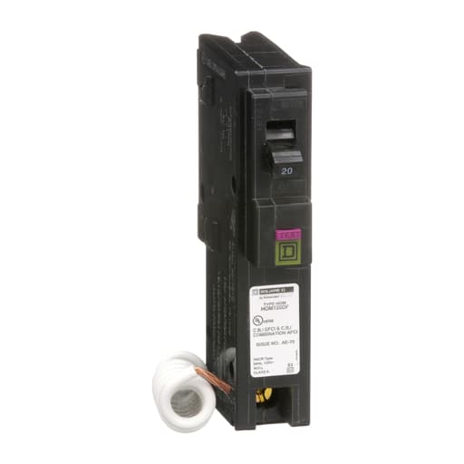 Square-D / Schneider - Square D HOM120DF 1-Pole 20 Amp 120 Volt Plug-On Thermal Magnetic Miniature Circuit Breaker