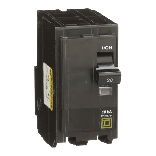 Square-D / Schneider - Square D QO220HID 2-Pole 20 Amp 120/240 Volt Plug-On Thermal Magnetic Miniature Circuit Breaker