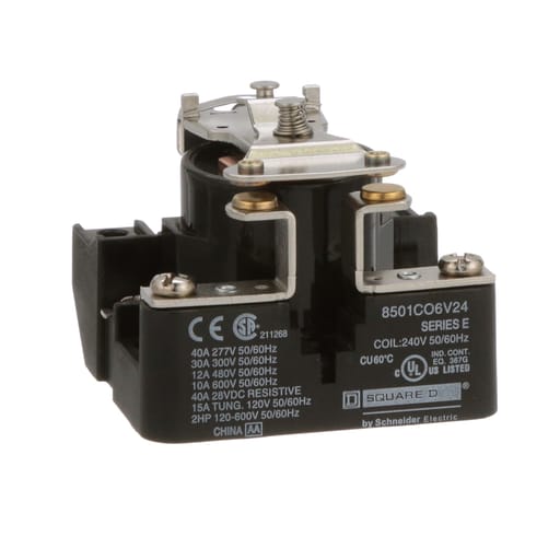 Square-D / Schneider - Square D 8501CO6V24 240 VAC 30 Amp 1-Pole SPST 1NO Panel Mount AC Operated Power Relay