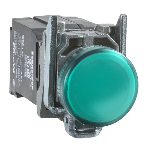 Square-D / Schneider - Square D XB4BV33 22 mm 120 VAC 14 mA Green Round Illuminated Pilot Light with LED