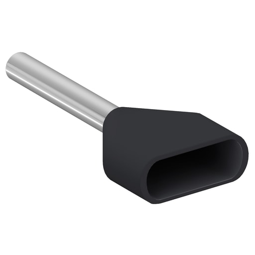Square-D / Schneider - Square D AZ5DE015 8 x 2.5 mm 16 AWG Black Tin Plated Copper Insulated Twin Conductor Cable End