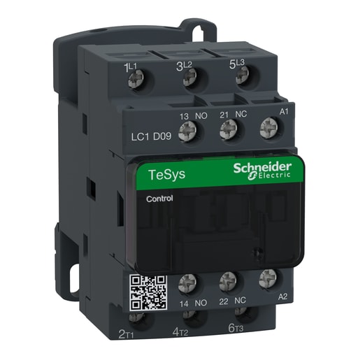 Square-D / Schneider - Square D LC1D09T7 600 VAC 9 Amp 3-Pole 1NO 1NC Screw Terminal Full Voltage Non-Reversing IEC Contactor