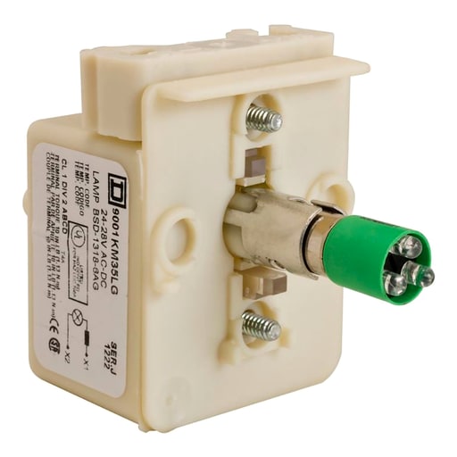 Square-D / Schneider - Square D 9001KM35LG 24 to 28 VAC/VDC 0.28 VA Green LED 30 mm Push Button Light Module