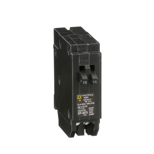 Square-D / Schneider - Square D HOMT1515 120/240 Volt 15 Amp Miniature Circuit Breaker