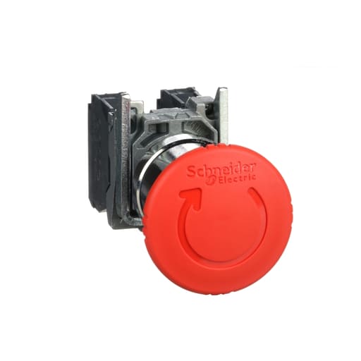 Square-D / Schneider - Square D XB4BS8445 22 mm 600 VAC 1.2 Amp 1NO 1NC Red Die-Cast Chrome Round Push-Pull Non-Illuminated Push Button