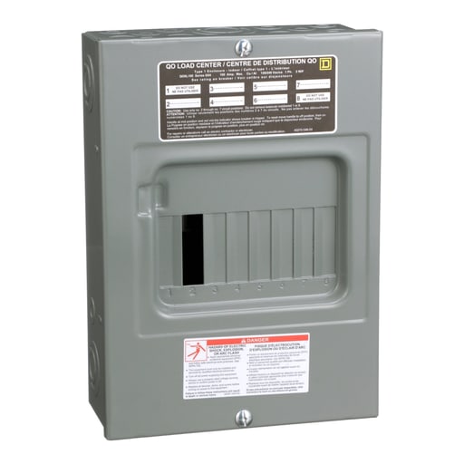 Square-D / Schneider - Square D QO6L100S 120/240 VAC 100 Amp 1-Phase 3-Wire 6-Circuit NEMA 1 Main Lug Load Center
