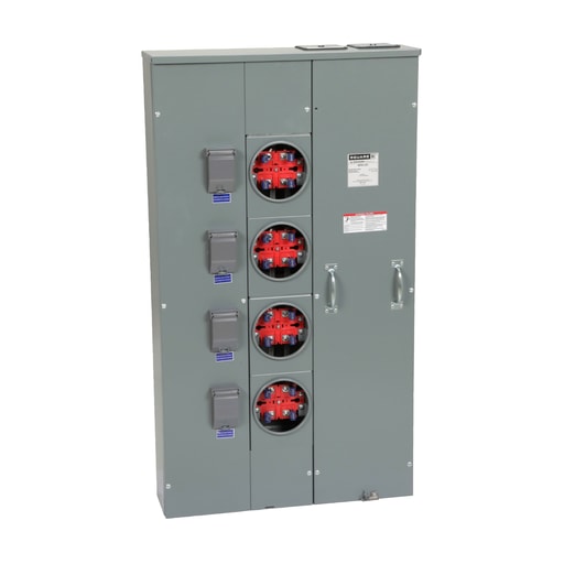 Square-D / Schneider - Square D MP64200 120/240 VAC 200 Amp 1-Phase 3-Wire 4-Position NEMA 3R Ring Type Meter Center