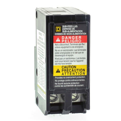Square-D / Schneider - Square D QO2125SL 1-Pole 125 Amp 12 to 2/0 AWG Copper or Aluminum Conductor Plug-On Circuit Breaker Sub Feed Lug