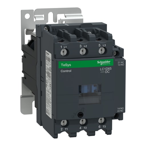 Square-D / Schneider - Square D LC1D65BD 600 VAC 65 Amp 3-Pole 1NO 1NC Screw Terminal Full Voltage Non-Reversing IEC Contactor