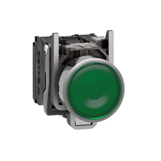 Square-D / Schneider - Square D XB4BW33B5 22 mm 24 VAC/VDC 18 mA 1NO 1NC Green Round Momentary Flush Illuminated Push Button