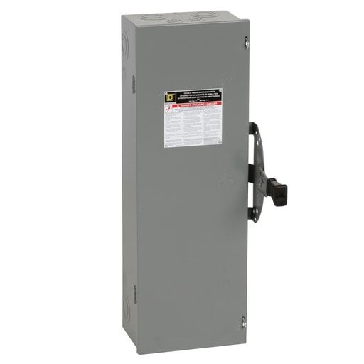 Square-D / Schneider - Square D DTU222 240 VAC 250 VDC 60 Amp 15 Hp 2-Pole NEMA 1 Non-Fusible Double Throw Safety Switch