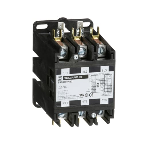 Square-D / Schneider - Square D 8910DPA63V02Y125 60 Amp Definite Purpose Contactor