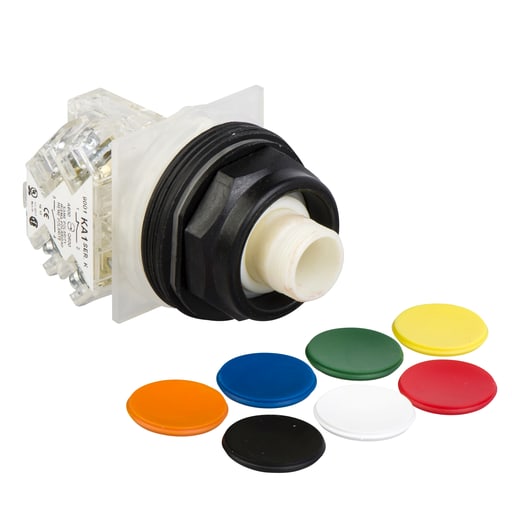 Square-D / Schneider - Square D 9001SKR2UH13 30 mm 600 VAC Momentary 1NO 1NC Universal Body Plastic Bezel Non-Illuminated Push Button