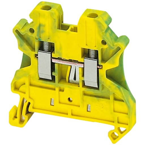 Square-D / Schneider - Square D NSYTRV22PE 2 mm 2-Point Green/Yellow 26 to 12 AWG Solid/Stranded Copper Screw Terminal Block