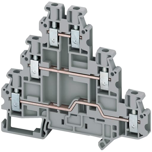Square-D / Schneider - Square D NSYTRV26T 2 mm 6-Point Gray 26 to 10 AWG Solid/Stranded Copper Screw Terminal Block