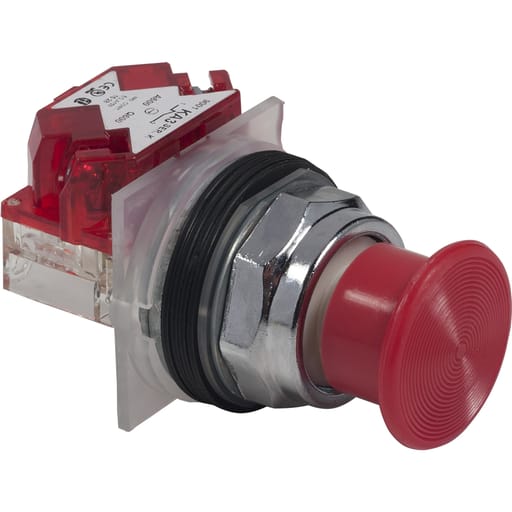 Square-D / Schneider - Square D 9001KP1LRR31 30 Inch 120 VAC Red Lens Metal Bezel LED Standard Round Pilot Light