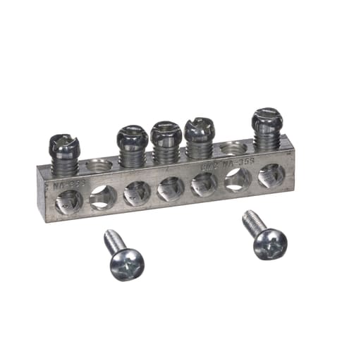 Square-D / Schneider - Square D PK5GTA 2.25 Inch 14 to 12/12 to 10 AWG Copper/Aluminum 5-Terminal Load Center Ground Bar Kit