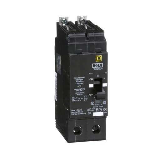 Square-D / Schneider - Square D EGB24030 2-Pole 30 Amp 480 Star/277 Volt Thermal Magnetic Miniature Circuit Breaker