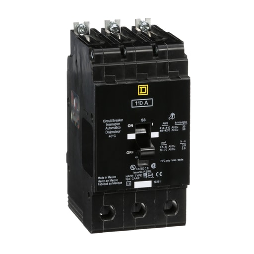 Square-D / Schneider - Square D EJB34110 3-Pole 110 Amp 480 Star 277 VAC 65 kVa Panelboard Circuit Breaker