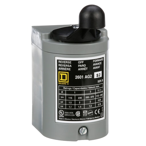Square-D / Schneider - Square D 2601AG2S2 600 VAC 2 Hp NEMA 1 Reversing Drum Switch