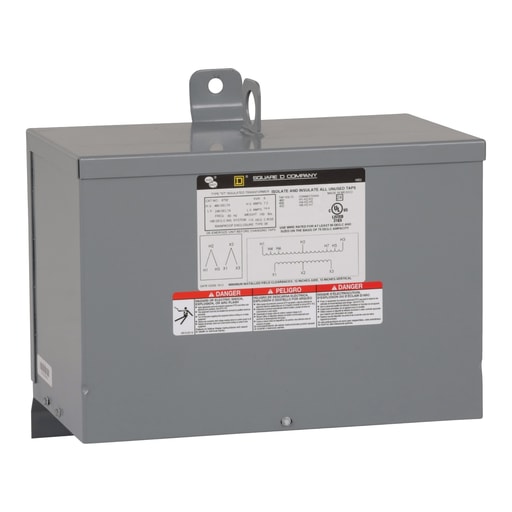 Square-D / Schneider - Square D 6T5F 6 kVa 480 VAC Delta Primary 240 VAC Delta Secondary Dry Type General Purpose Transformer