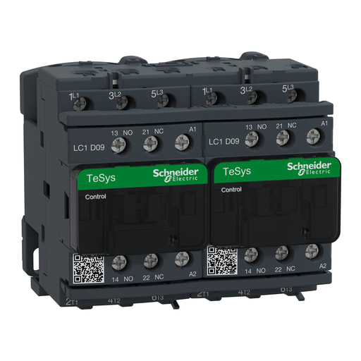 Square-D / Schneider - Square D LC2D09B7 575 VAC 9 Amp 3-Pole 1NO 1NC Screw Terminal Full Voltage Reversing IEC Contactor