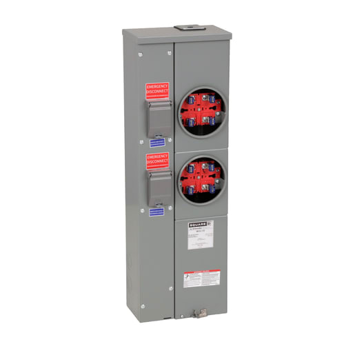 Square-D / Schneider - Square D MP22125 120/240 VAC 125 Amp 1-Phase 3-Wire 2-Position NEMA 3R Ring Type Meter Center