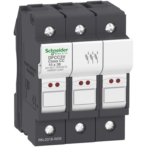 Square-D / Schneider - Square D DFCC3V 52.5 x 88.5 mm 690 VAC 30 Amp 3-Pole Rail Mount Fuse Holder