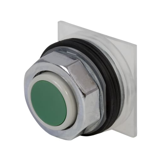 Square-D / Schneider - Square D 9001KR3G 30 mm Green Body Metal Bezel Momentary Non-Illuminated Push Button Operator
