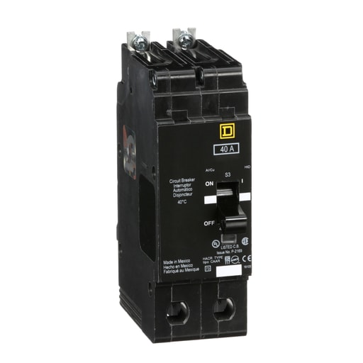 Square-D / Schneider - Square D EJB24040 2-Pole 40 Amp 480 Star/277 Volt Thermal Magnetic Miniature Circuit Breaker