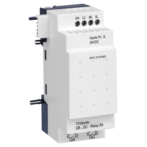 Square-D / Schneider - Square D SR3XT61BD 24 VDC 6-I/O PLC Discrete Extension Module