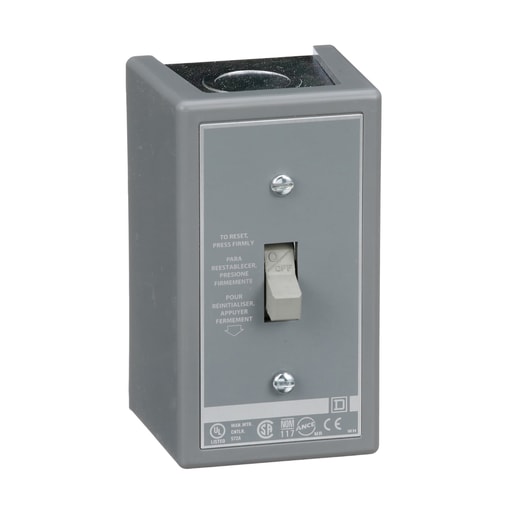 Square-D / Schneider - Square D 2510FG5 277 VAC 16 Amp 1 Hp 1-Pole NEMA 1 Surface Mount Non-Reversing Manual Starter