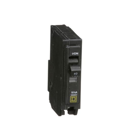 Square D QO140 Miniature Circuit Breaker 40A 120/240V 1Ph 1P , Plug-On