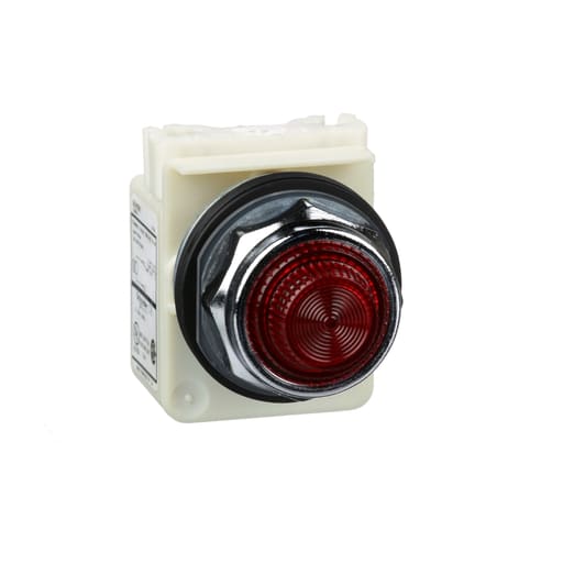 Square-D / Schneider - Square D 9001KP1R31 30 mm 110/120 Volt Red Lens Metal Bezel Standard Round Pilot Light