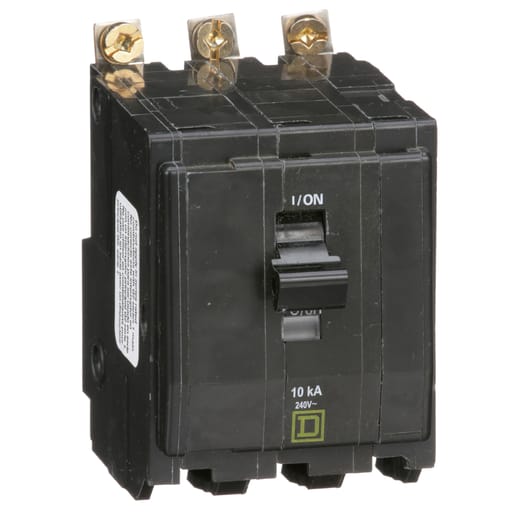 Square-D / Schneider - Square D QOB310 3-Pole 10 Amp 240 Volt Bolt-On Thermal Magnetic Miniature Circuit Breaker