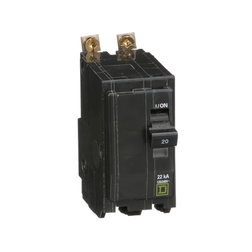 Square-D / Schneider - Square D QOB220VH Miniature Circuit Breaker 20A 120/240V 1Ph 2P , Bolt-On