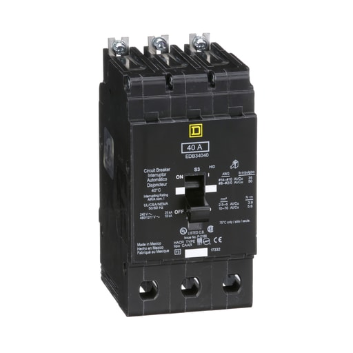 Square-D / Schneider - Square D EDB34040 480Y/277 Volt 40 Amp Miniature Circuit Breaker