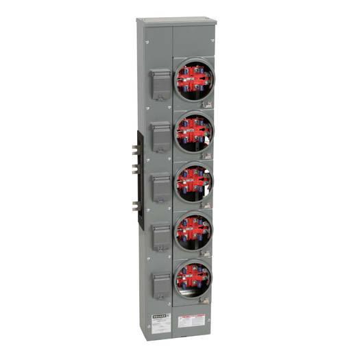 Square-D / Schneider - Square D EZMR115125 120/240 VAC 125 Amp 1-Phase 3-Wire Ringless Meter Center Branch Unit