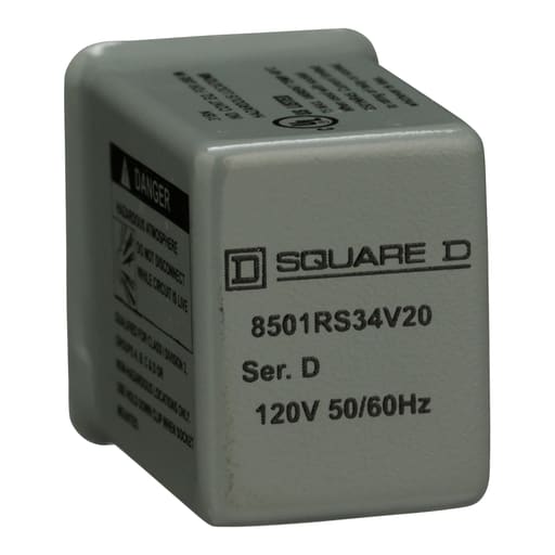 Square-D / Schneider - Square D 8501RS34V20 120 VAC 5 Amp 4PDT 4CO Socket Mount AC Operated Miniature Plug-In Relay