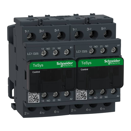 Square-D / Schneider - Square D LC2D25F7 575 VAC 25 Amp 3-Pole 1NO 1NC Screw Terminal Full Voltage Reversing IEC Contactor