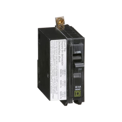Square-D / Schneider - Square D QOB120VH1021 1-Pole 20 Amp 120/240 Volt Bolt-On Thermal Magnetic Miniature Circuit Breaker