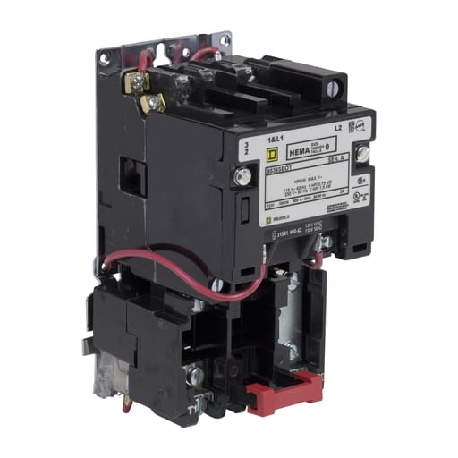 Square-D / Schneider - Square D 8536SBO1V02 110/120 VAC 18 Amp 2 Hp 2-Pole Open Type Full Voltage Non-Reversing Magnetic Starter