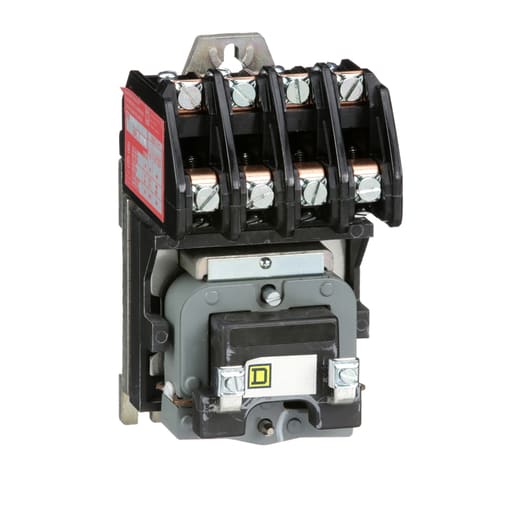 Square-D / Schneider - Square D 8903LO04V02 110/120 VAC 30 Amp 4-Pole 4NC Open Type Electrically Held Lighting Contactor