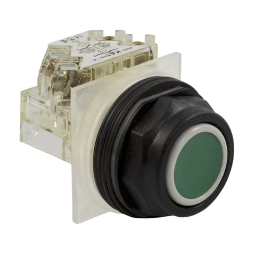 Square-D / Schneider - Square D 9001SKR1GH13 30 mm 600 VAC Momentary 1NO 1NC Green Lens Plastic Bezel Non-Illuminated Push Button