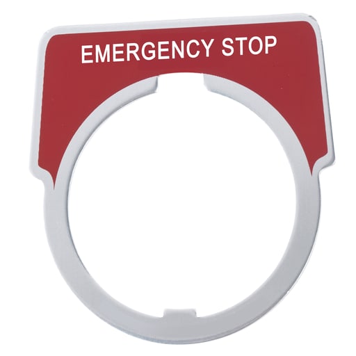 Square D 9001KN205 40 x 43 mm Aluminum Silver Emergency Stop Push Button Standard Legend Plate