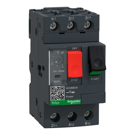 Square-D / Schneider - Square D GV2ME04 3-Pole 600 VAC 0.63 Amp Manual Starter