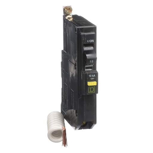 Square-D / Schneider - Square D QOB115GFI Miniature Circuit Breaker w/GFI 15A 120V 1Ph , Bolt-On